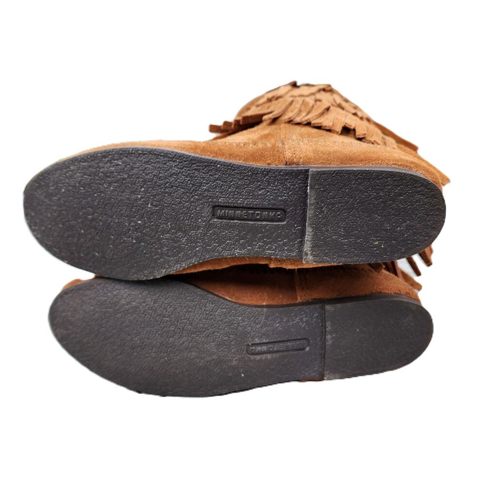 Minnetonka Moccasin 3 Layer Fringe Suede Boots 9 - Picture 8 of 11